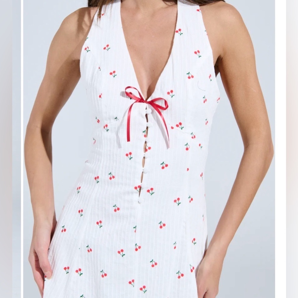 AKIRA White and Red Cherry Mini Dress - Picture 6 of 7